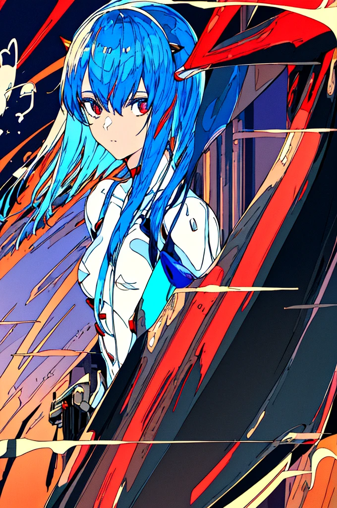 (俯瞰figure),Dynamic Angle,Very detailed, figure, close, Straight, One girl, 
 ((Rei Ayanami, Interface Headset, White bodysuit:1.4, Blue Hair)),Her eyes shone like dream-like stars,(Glowing Eyes:1.233),(Beautiful and detailed:1.1),(Expressionless,Mouth closed),(Are standing), 
(In a white spaceship、Mechanic room with tools and spaceship window),
(night:1.2),dream-like, [[Delicate fingers and hands:0.55]::0.85],(Finger details),