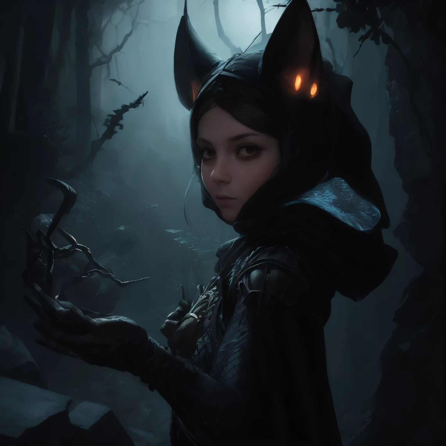 fantasy art 8k,masterpiece
pmmkr2024,best quality, trending on artstation, claws,looking in the camera,calm,quiet,Best quality,Appearance
is a -year-oirl,ahnid girl,arachnid,black eyes,spider arms,spider legs,web cape,web hood
