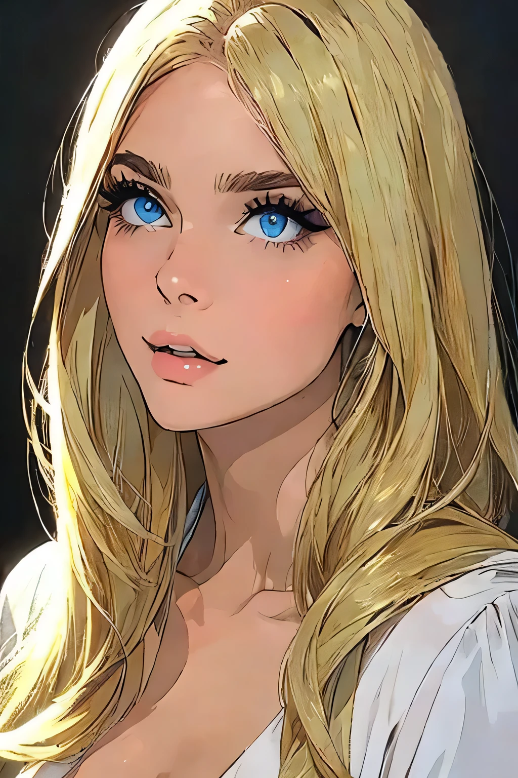full body portrait, most beautiful woman alive, soft skin, blue eyes, blonde hair, 23yo