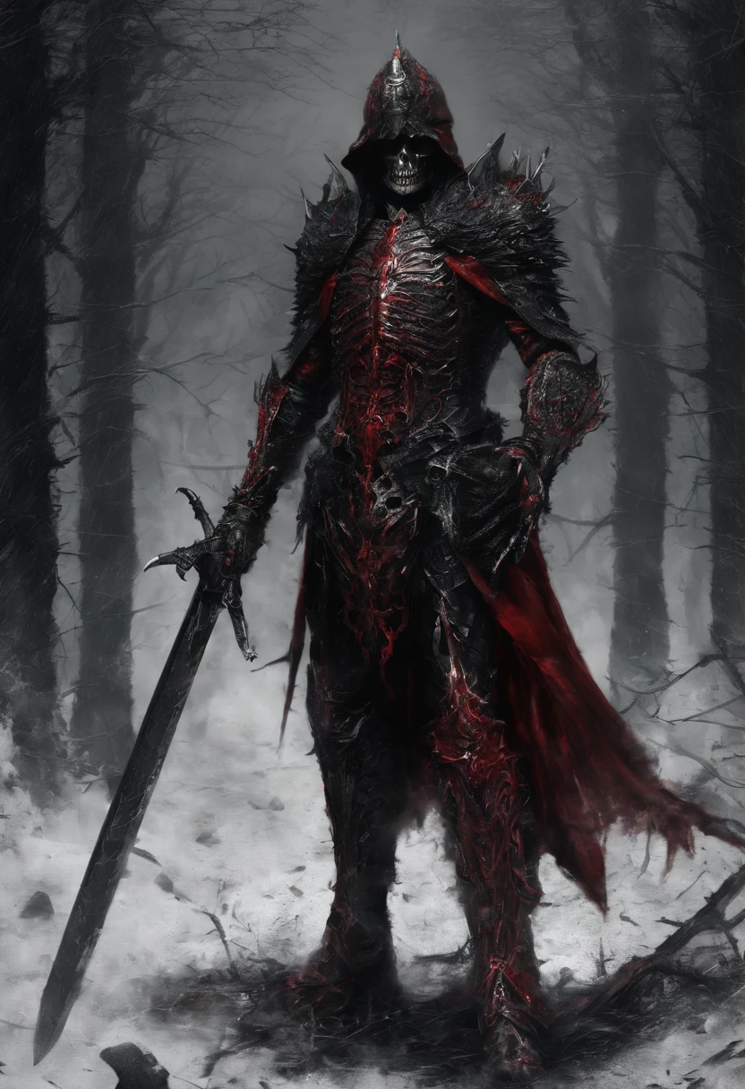 Dark army with red sword,Crown,Red Cape,