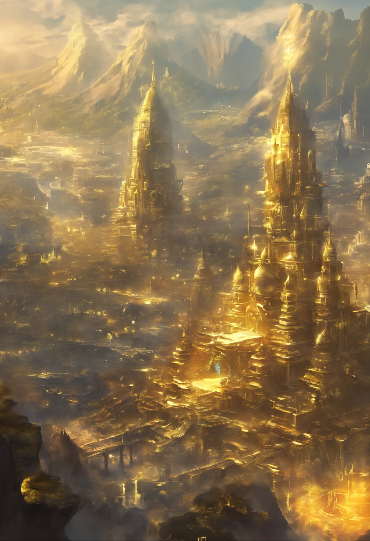 City of Gold、Shining、Golden world、Fantasy art、