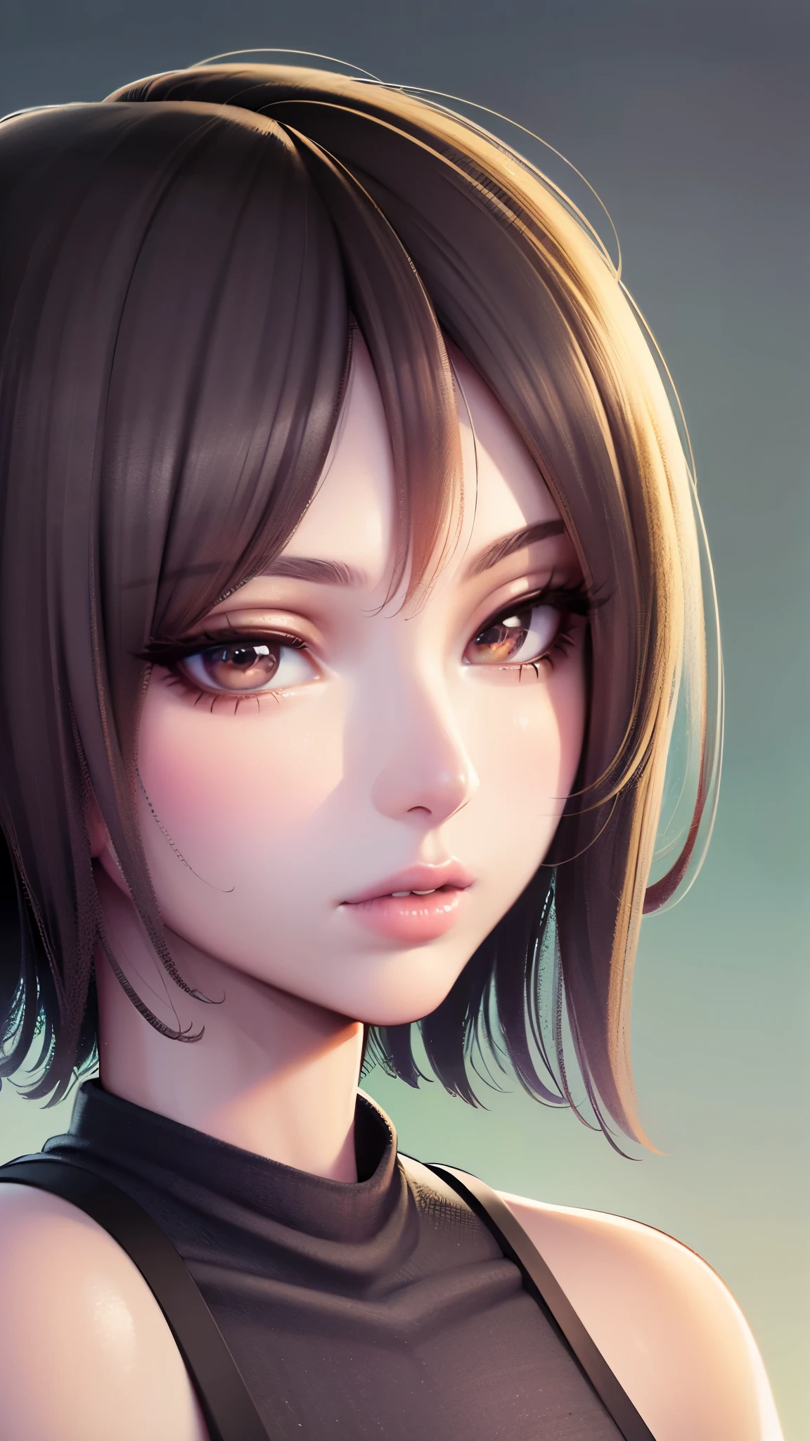(best quality,4k,8k,highres,masterpiece:1.2),girl,side view,profile side view,beautiful detailed, short hair eyes,beautiful detailed lips,long eyelashes,medium:portraits,vivid colors,soft lighting, perfect side view, looking straight 