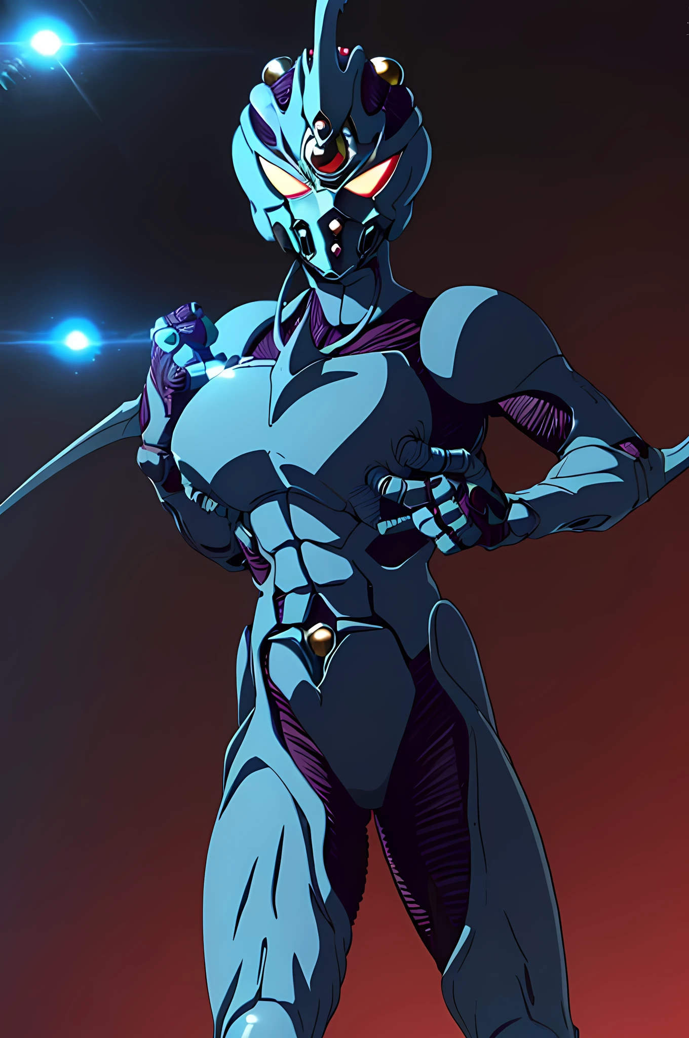 (highest quality:1.3),(ultra-Familiar:1.5),High resolution,extremely Familiar CG,unity 8k wallpaper,Official Art,Familiar,super Familiar skin,Perfect Anatomy,beautiful Familiar eyes,(Anime screenshots:1.11),Very delicate and beautiful,90s Anime,90s Anime style,cell shaded anime,alone,1990s \(style\),
(G01:1.5),no_humans, Helmet, Bodysuits, White eyes, Glowing Eyes, Backlight,
