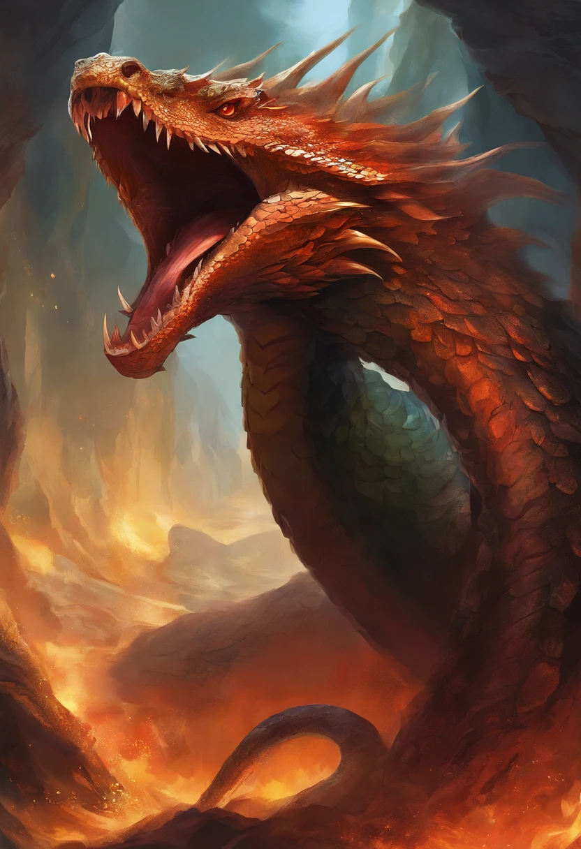 A reptile like a snake that lives in Hell, its race can change gender and its body is covered with black, red and gold thorny scales and its body is covered in Hellfire that never goes out. The shape of its head is very scary, full of horns and has 2 very venomous fangs.