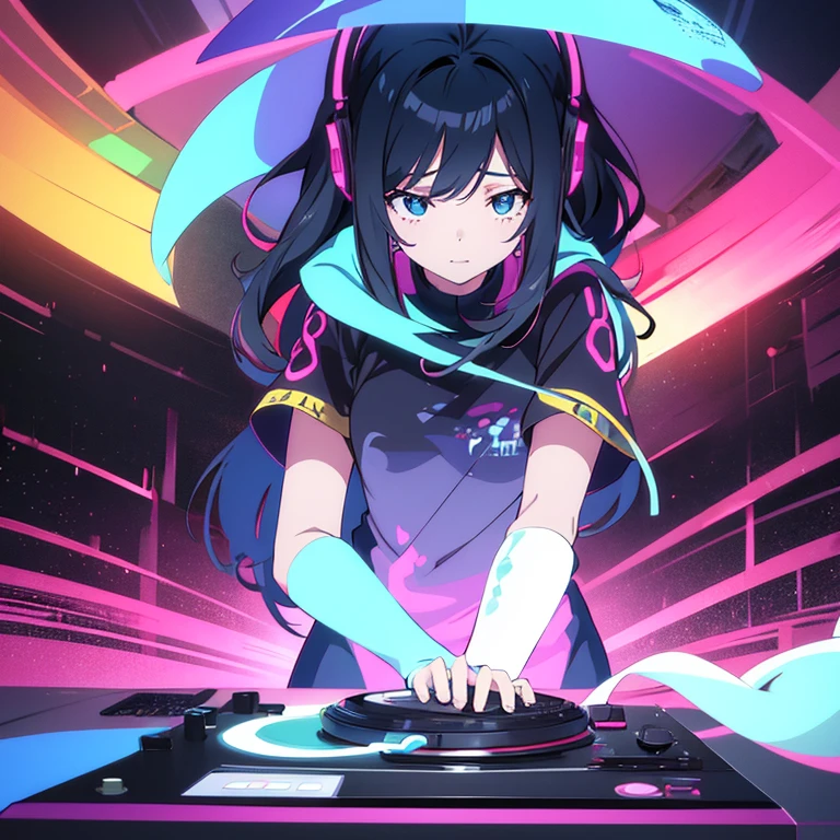 two anime girls in headphones are playing music on a turntable, anime vibes, anime style 4 k, ig studios anime style, nightcore, 8 0 s anime vibe, anime girls, anime style. 8k, lofi artstyle, dj sura, anime moe artstyle, anime style illustration, trending on cgstation, anime style artwork, e - girl running love