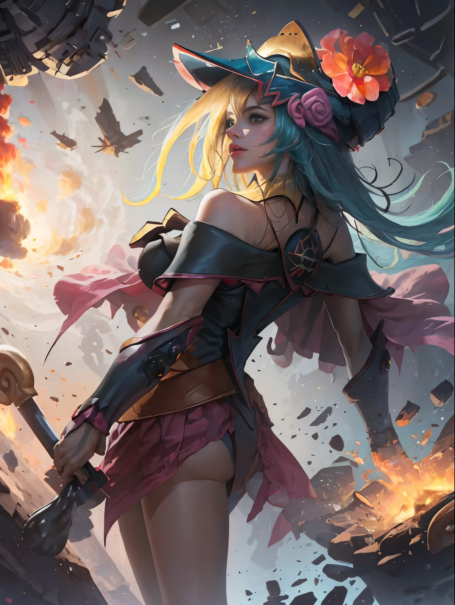 arte oficial, fondo de pantalla de unidad 8k, ultra detallado, hermoso and aesthetic, hermoso, Obra maestra, mejor calidad, (zenenredo, mandala, enredo, enenredo), (flower ecstasy:1.2) dynamic angle, tiro de vaquero, the most hermoso form of chaos, elegant, a brutalist designed, colores vivos, romanticismo, atmospheric