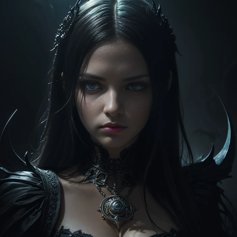 Dark Fantasy Art, gothic style, (Masterpiece, photorealistic, photorealism, best quality, ultra-detailed:1.3), (nice hands, perfect hands), official art, cinematic light, (1girl:1.3), adult, surrealism painting,extreme detail,fine textures,deep shadows,dark,sharp lines,((a beautiful,  evil woman feels the passing of time)),somber colors. beautiful. somber. flaccid. (merging:1.2). cracked. (vortex:1.2). (bright eyes:1.2). abstract background. (full body). dark, moody, dark fantasy style, mysterious, haunting, dramatic, ornate