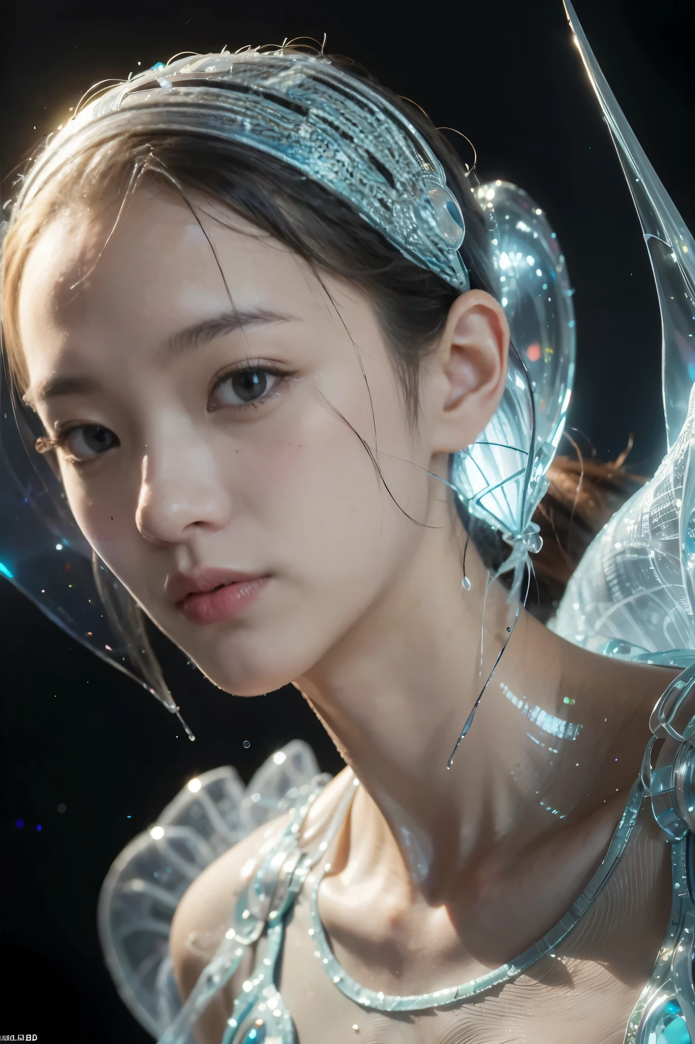 Translucent ethereal alien warrior,ModelShoot style, (Extremely detailed CG unified 8K wallpapers), The beauty of abstract stylization,,surrealism, 8K, Super detail, Best quality, Award-Awarded, Anatomically correct, 16k, Super detail
