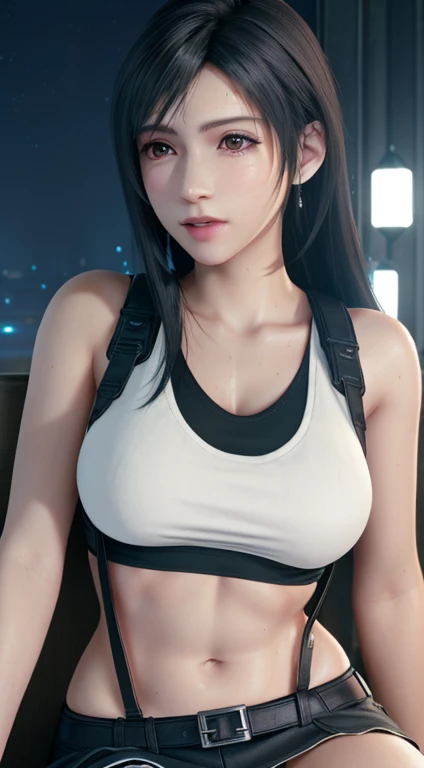 (Top Quality, Masterpiece: 1.1), (Realistic: 1.3), BREAK (((FF7,Tifa_lockhart))),(tifa_lockhart ),sitting sofa, hand between legs,(A dark, wet:1.2,night:1.1,handcuffs:1.3,restraint:1.2,chain),(face focus:1.1), BREAK (((FF7,Tifa_lockhart))),(Light Brown Hair, Large breasts: 1.2),(Tifa_lockhart uniform:1.3, suspenders, low rise, mini skirt, tank top,torn uniform:1.3,torn tank top:1.3),abrasion:1.5, BREAK (((FF7,Tifa_lockhart))),(shiny oiled skin: 1.1), wet hair, about 18 years old,sensual, looking me:1.2, (sweat on body:1.3)