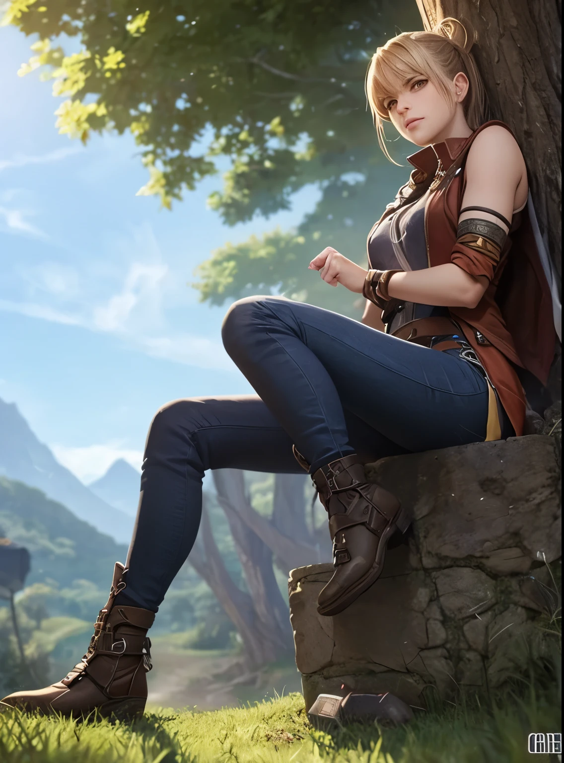 Crie uma personagem de RPG feminina de 16 anos em um acampamento