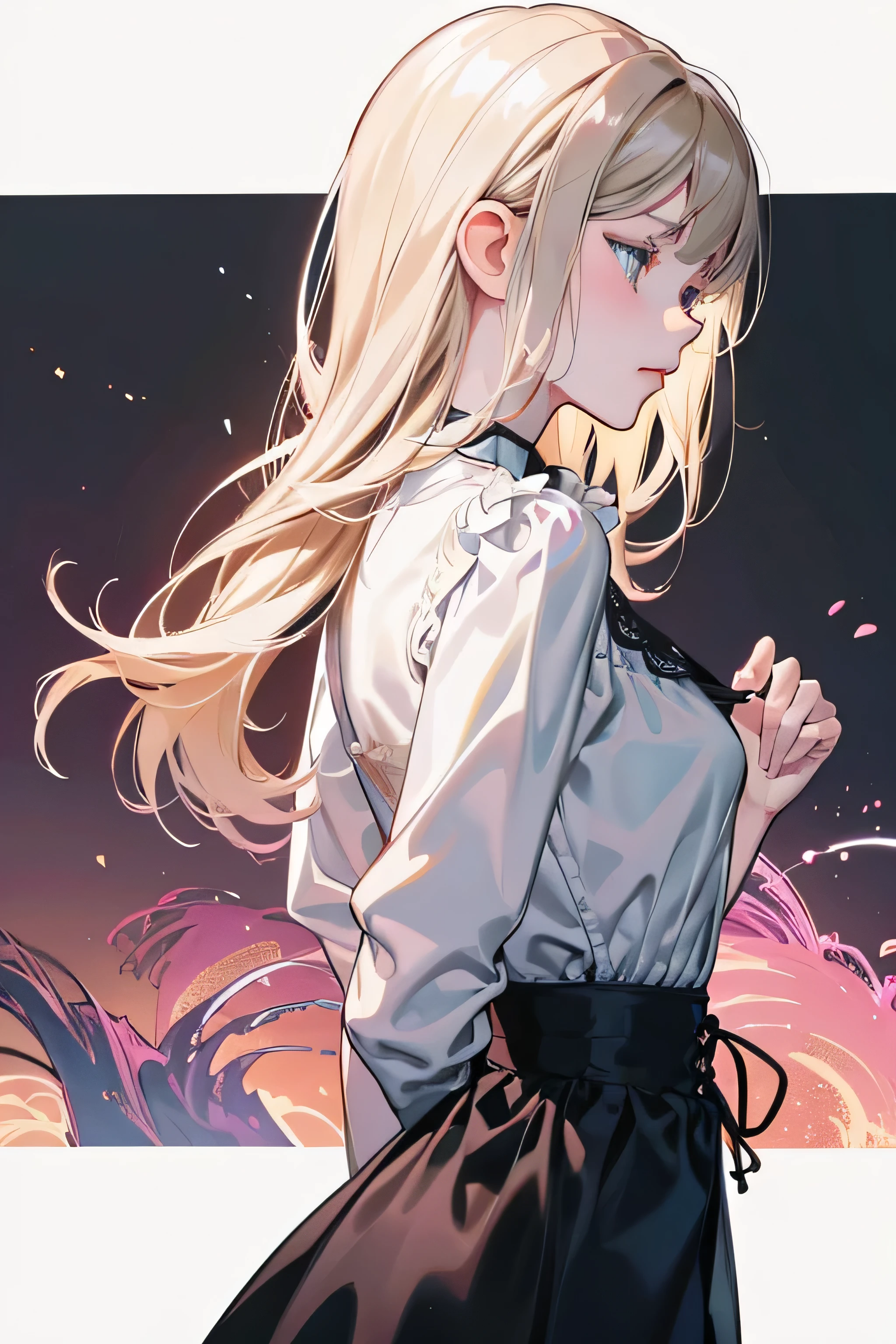 Line art, Black and White, Profile of a girl with her eyes closed, Lace blouse, Lost Draw cartoon vibrant, Side angle :: Lost Draw, lois van baarle and Lost Draw, Lost Draw pastel vibrant, Lost Draw 2. 5, Lost Draw 1. 0, Lostland Style, Lost Drawポートレート, Lost Draw 2. 0, Ilya Kuvshinov Style, Digital anime illustration