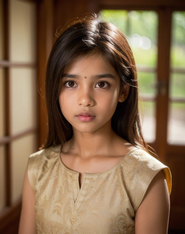best quality, face focus, soft light, ultra high res, (photorealistic:1.4), RAW photo,
1 Indian boy, solo, cute, (pupil, lights in the eyes), detailed beautiful face, (small chest),(high resolution detail of human skin texture),
(long hair),
indoor,
Damask Shirt Dress,
(portrait)
