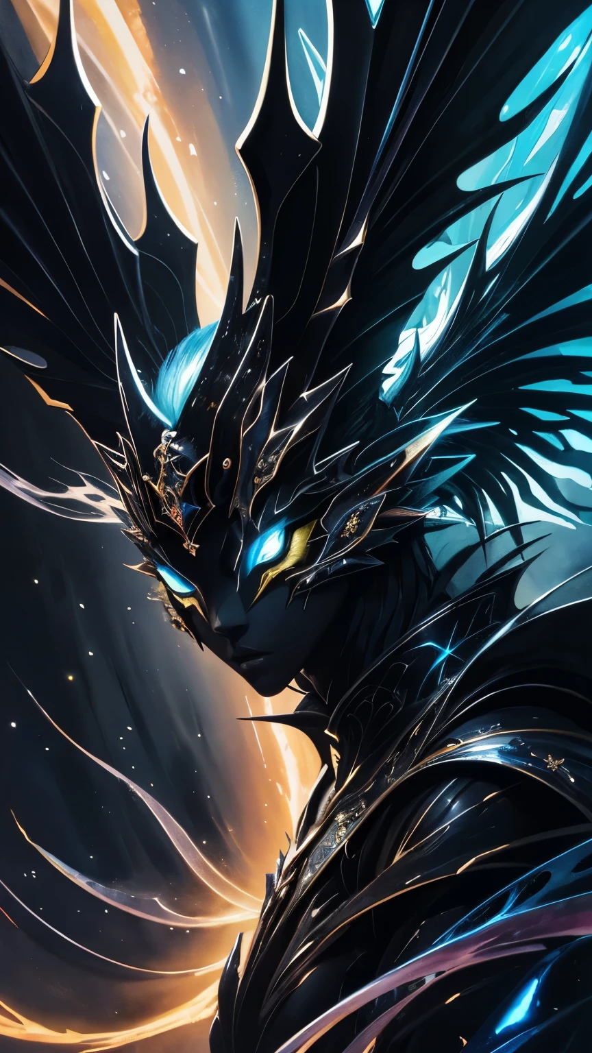 fusion of oil painting and watercolor painting, best quality, super fine, 16k, incredibly absurdres, extremely detailed, delicate, flashy and dynamic depiction, a work of art depicting several kinds of black creatures, cool, cute, complete darkness, a ray of light, and a variety of shades and gradations