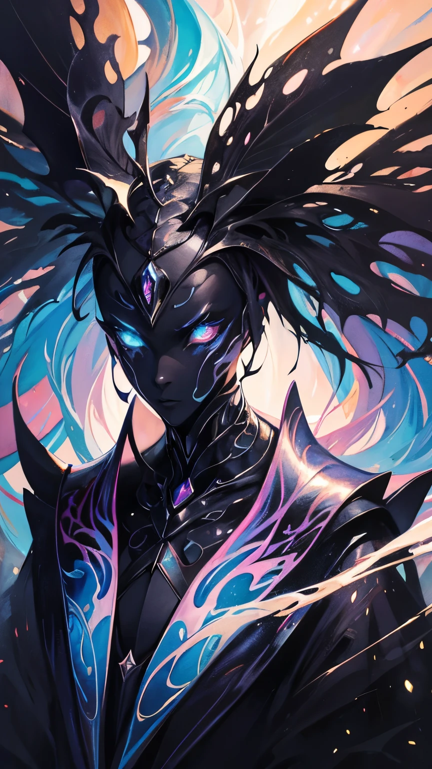 fusion of oil painting and watercolor painting, best quality, super fine, 16k, incredibly absurdres, extremely detailed, delicate, flashy and dynamic depiction, a work of art depicting several kinds of black creatures, cool, cute, complete darkness, a ray of light, and a variety of shades and gradations