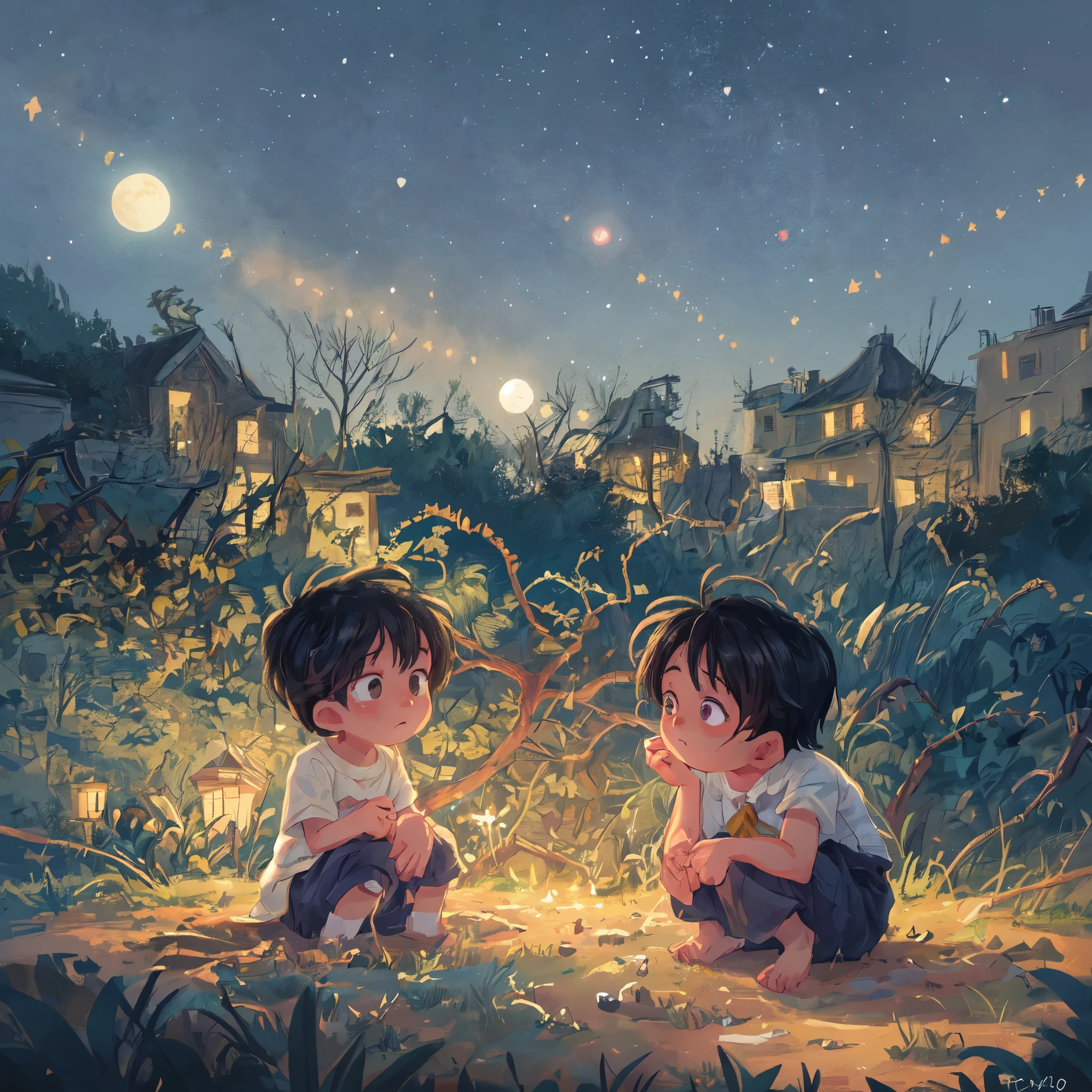 (best quality,4k,8k,highres,masterpiece:1.2),ultra-detailed,(realistic,photorealistic,photo-realistic:1.37),closeup,a little boy,watching,the moon and stars,night,building terrace,dreamy atmosphere,longing,curiosity,peaceful,darkness,little boy's face,sparkling stars,twinkling moon,serene background,lone figure,enchanting night,quiet cityscape,tranquil moment,gentle breeze,night shadows,serenity of the night,pure innocence,amazement,awe,deep blue sky,childhood wonder,soft moonlight,distant twinkling lights,stillness,contemplating the universe,magical ambiance,boundless imagination,starry night sky,nightsky filled with dreams.