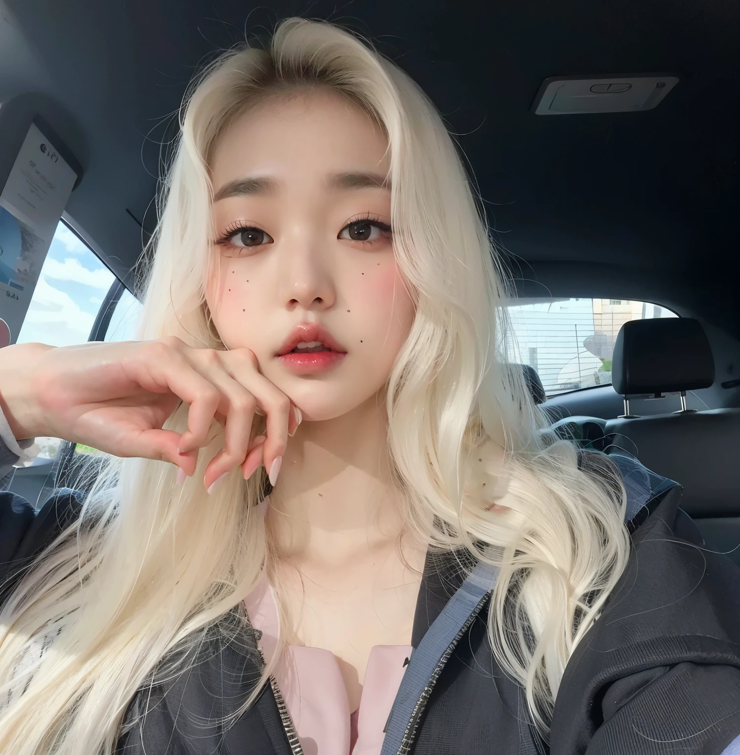 un primer plano de una persona con una camisa blanca y un collar, Lalisa Manobal, Lalisa Manoban de Blackpink, peinado de corte hime blanco, franja blanca, su cabello es blanco, ulzzang, Parque Roseanne de Blackpink, pale korean adorable face, Dom Yunjoo, pelo largo y blanco y flequillo, com franja, shikami