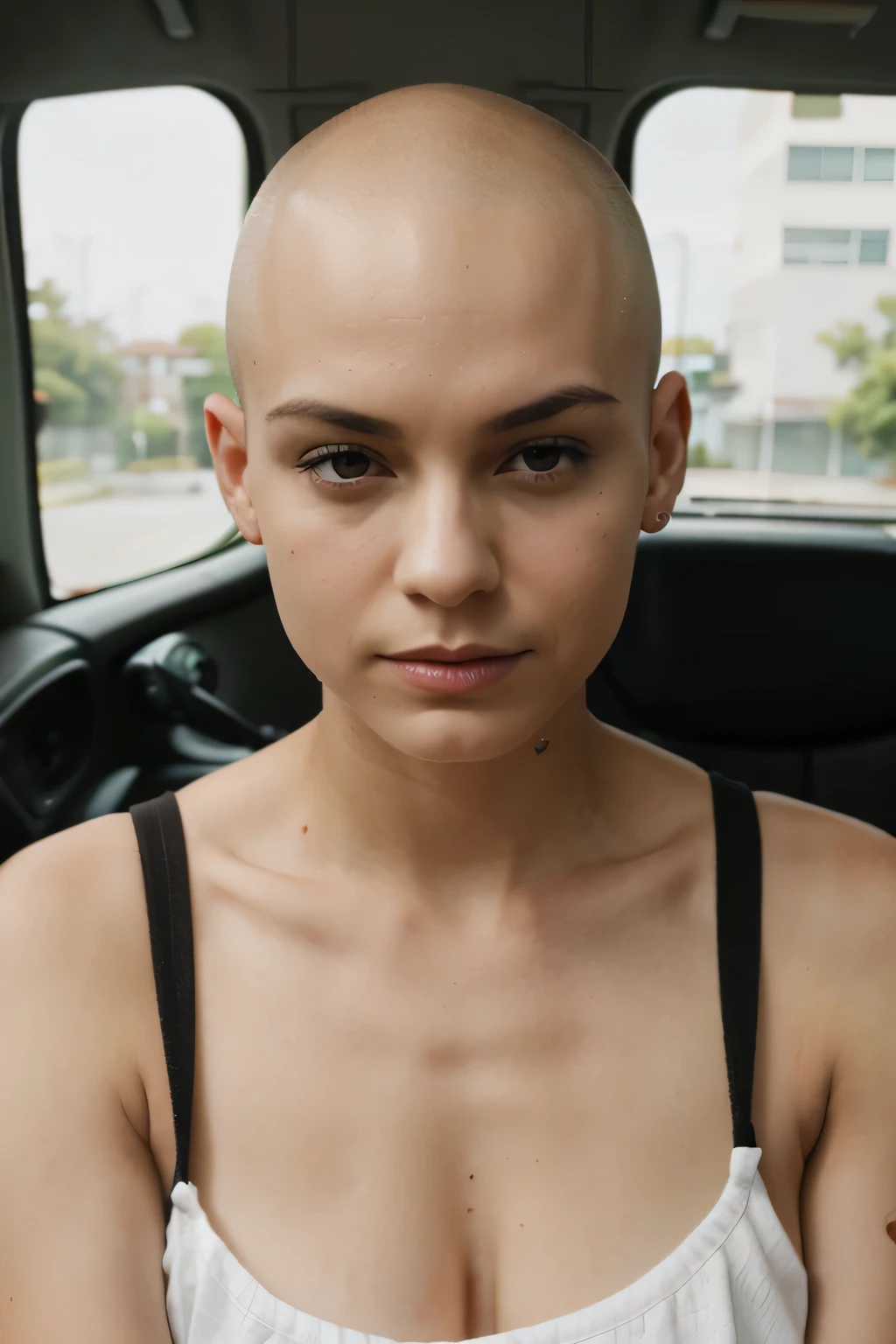 Bald girl shaved head