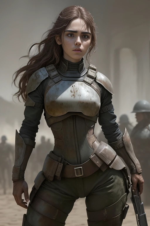 Los 100..la serie, adolesente, cara hermosa, cuerpo perfecto, pose de batalla, mejor calidad, obra maestra, destalles finos, ultra detallada,