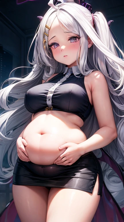 ((((Her belly is too fat)))), Troubled face