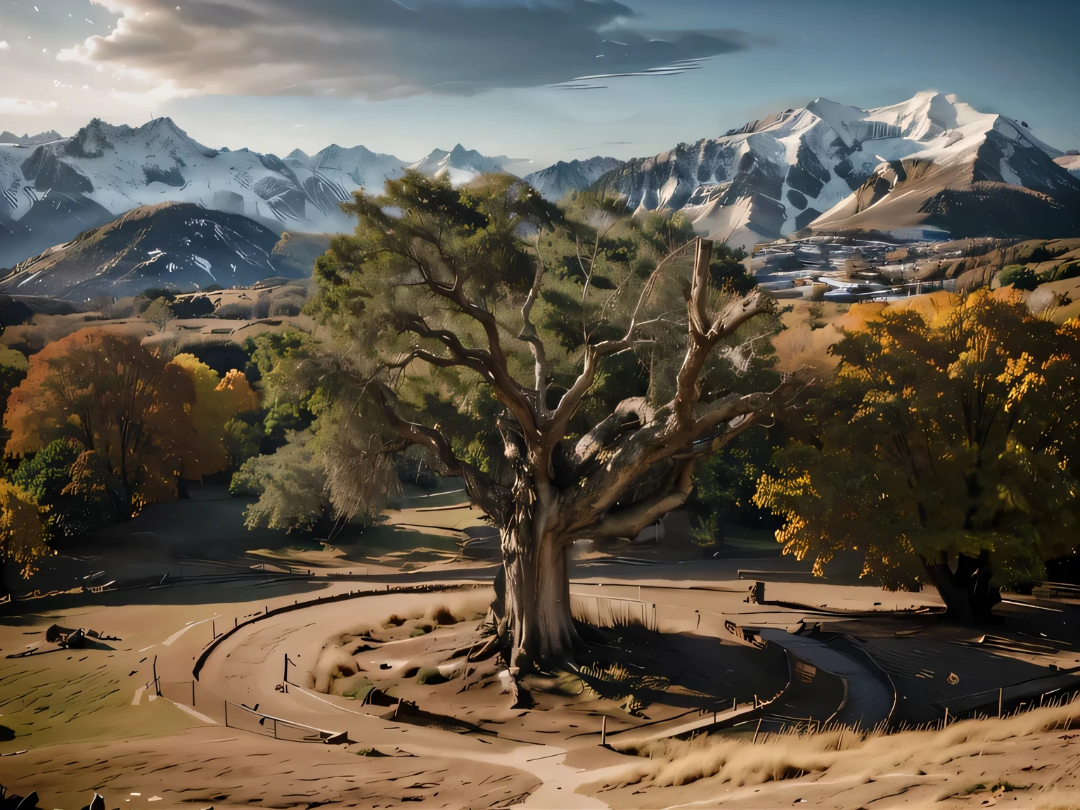 oak trees, winter, random, good details