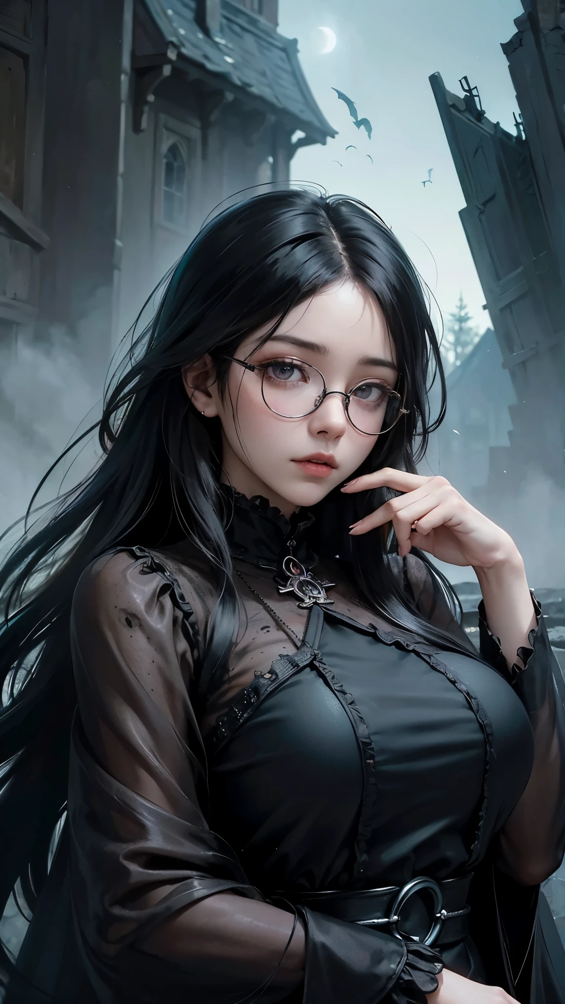 (highest quality,High resolution:1.2),(dark,Threatening:1.1),(Unfortunately:1.1), (Oak:1.5),(devilのテーマ:1.5),(dark horror theme:1.5),(Thriller:1.5),(Inspiration from Stephen King:1.5),(Dark fantasy:1.5), (Ink and watercolor:1.5), (black and white color:1.5), (Ominous landscapes:1.5),(Countless stars fly towards the viewer:1.5),(Ruined:1.5),(Ruined village:1.5),(1800s:1.5), (Ruined theme:1.5),(A lot of dust is flying:1.5),(puddle:1.5),(Dirt roads:1.5),(Absurd:1.5),(wonderful:1.5),(highest quality:1.5),(masterpiece:1.5),full length,Quartz Lepidolite Woman in a Red Dress, (Powerful figure:1.1、Big Breasts、Glasses) 、 ((((Huge glasses, Nerd Glasses, thick glasses, Round Glasses)))),(((Big Breasts)))、Pretty face,Please raise your eyebrows,Full Body Shot,Ominous landscape,Fluorite Chrysocolla Atmosphere,art：Simon Stahlenhag,Nicola Samori,(((Wangechi Mutu))),prime color,Urban,Very detailed,masterpiece,Intricate details,Faded,eyes Very detailed, Eye on the details,4K resolution,to be born, Nikon Z9,Scary Town,full length,evil ghost, Winnie the Pooh Rainbow,Intricate details,Stone Forest of Yunnan, China,Very detailedな, Realistic,, 暗くてSpooky atmosphere,  spiritual being, Hauntingly beautiful, Ghostly figures, Swirling Mist, Supernatural existence, devilの本質, Shadowのような形, Spooky whispers, Ominous Aura, 
Heart of a Goth Maiden, Very dark shade.
Her Eyes, Like dazzling fur in a starless haze,
A symphony of despair in their eyes.
Her Mogul Snaps, Mysterious Cemetery,
Think about it, The source of her sadness.
Black hair swaying in the moonlight,
She weaves despair into her dreams.
oh, Her Soul, Shadow&#39;Embrace,
Take me to space.
At each step of the Kelhudelgoring, She summons darkness,
Dance of the Void, Whippler Big Spark.
Her touch is the cold caress of the void,
In her vague existence, I am left confused.
For Love, Bumblewisk, Cosmic Power,
Stars shining in the endless night.
Confusion swirls, Let the emptiness cry out,
Our love is a dazzling dream in the universe.
Gothic Witch of the entire star world,
In your void, I find my soul.
Hypermaximalist, Anime Style, Breathtaking oil paintings, 超Realisticな, Ultra-realistic digital illustrations that mimic the style of oil paintings, アレックス・グレイのサイケデリックな先見の明のある芸術とHRギーガーのto be born体力学的テーマの美学をシームレスに融合. wonderful構成, masterpiece, highest quality, (devil,Satan,Lucifer:1.1),(devilish:1.1),(Red eyes glow:1.6)、(Red glowing eyes,Sharp teeth:1.1),(Black wings,thick,shabby:1.1),(hellish landscape:1.1),(fire,sulfur:1.1),(Threatening atmosphere:1.1),(dark shadows,Threatening presence:1.1),(Unlucky Clouds,Stormy Skies:1.1),(dark,Spooky atmosphere:1.1),(Aura of misfortune,Evil energy:1.1),(dark aura,cigarette:1.1),(Extreme heat,Burning Flames:1.1),(Surreal,Nightmare Visions:1.1),(Predicting the end:1.1),(Twisted corners,Fiery crown:1.1),(Whispers of misfortune,devilish laughter:1.1),(Cries of pain,echoing screams:1.1),(Bad luck symbol,Ancient runes:1.1),(Mysterious Relic,dark artifacts:1.1),(Infernal Ritual,Ritual sacrifice:1.1),(devilish minions,creatures of darkness:1.1),(Desolate,Barren Wilderness:1.1),(University of the Soul,Suffering Soul:1.1),(Eternal Ruin,A hopeless existence:1.1),  ステファン・コイドルの廃棄メカの背景にShadow響を受けた. クレイグ・マリンズが創り出したart, Especially Craig Mullins&#39; Necrostyle., Detailed Description, futuristic sci-fi scene. SFコンセプトartに重点を置く, Vivid colors and sharp focus. 全体的な照明は映画のコンセプトartの本質を