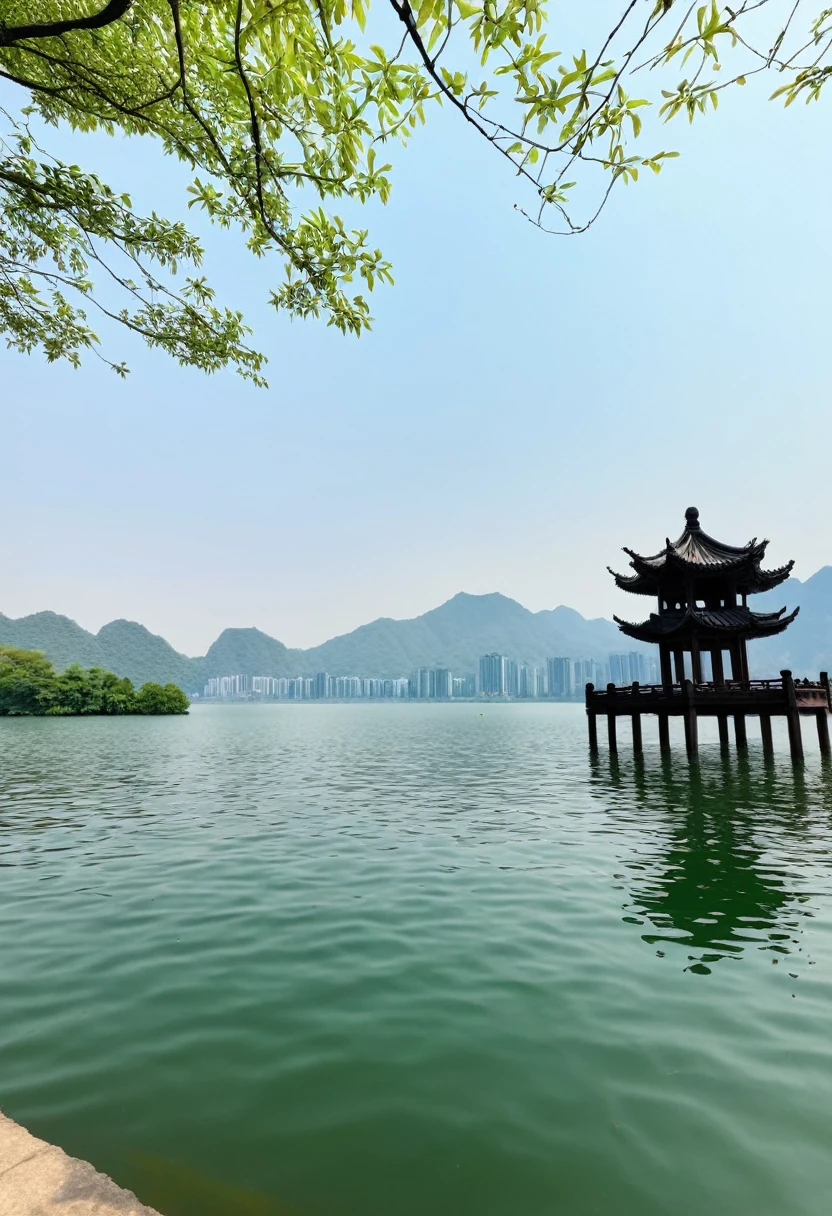 (8k, RAW photo:1.2), (super realistic, photo-realistic:1.3),Hangzhou West Lake, lake,scenery, (masterpiece, best quality, Professional, perfect composition, very aesthetic, absurdres, ultra-detailed, intricate details:1.3)