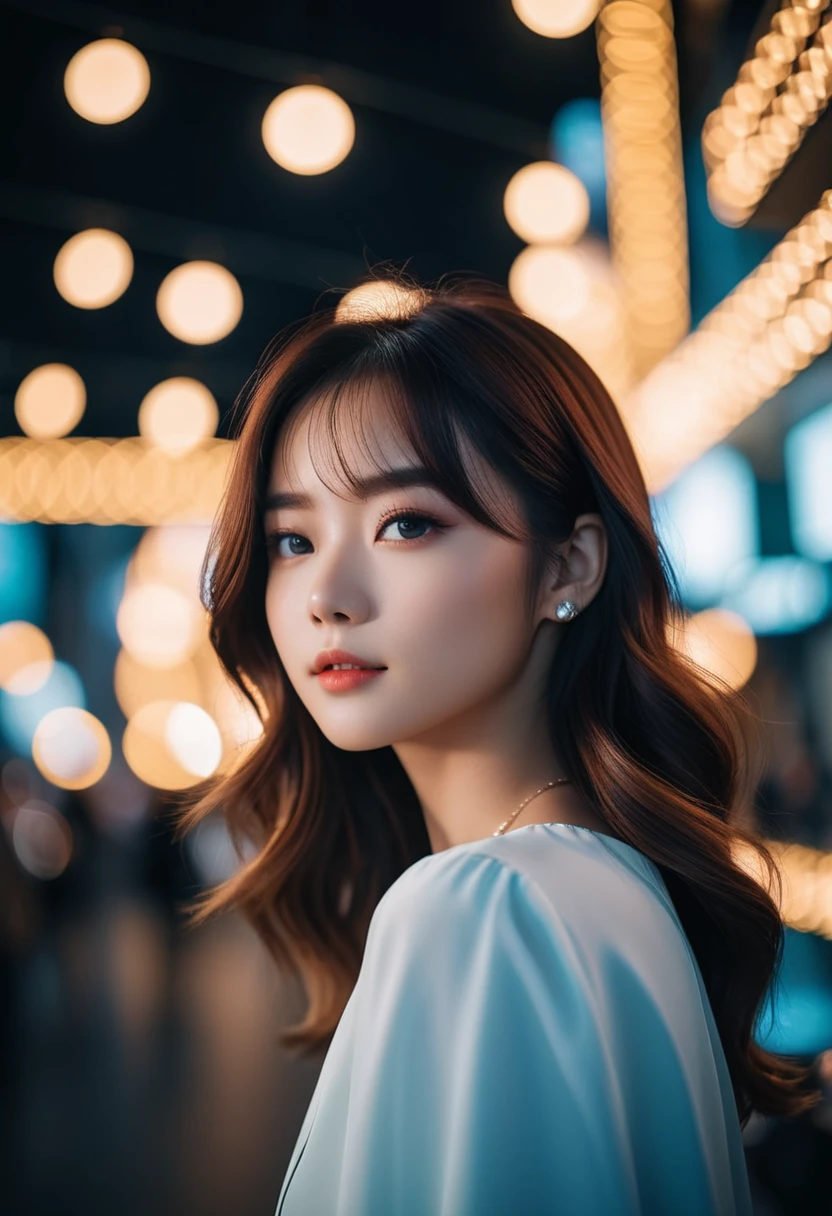 cinematic photo, girl, 35mm photograph, film, bokeh, 4k, 8K, (masterpiece, best quality, Professional, perfect composition, very aesthetic, absurdres, ultra-detailed, intricate details:1.3), by Ross_Tran
