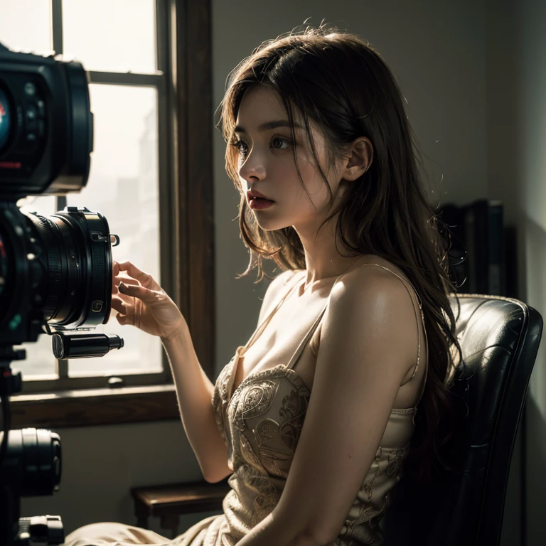 cinematic photo, film, girl, 4k, 8K, (masterpiece, best quality, Professional, perfect composition, very aesthetic, absurdres, ultra-detailed, intricate details:1.3)