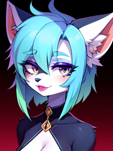 monster female,  haircut, Better Creative Hair  ,  one eye ,  lipstick , Fox ears 