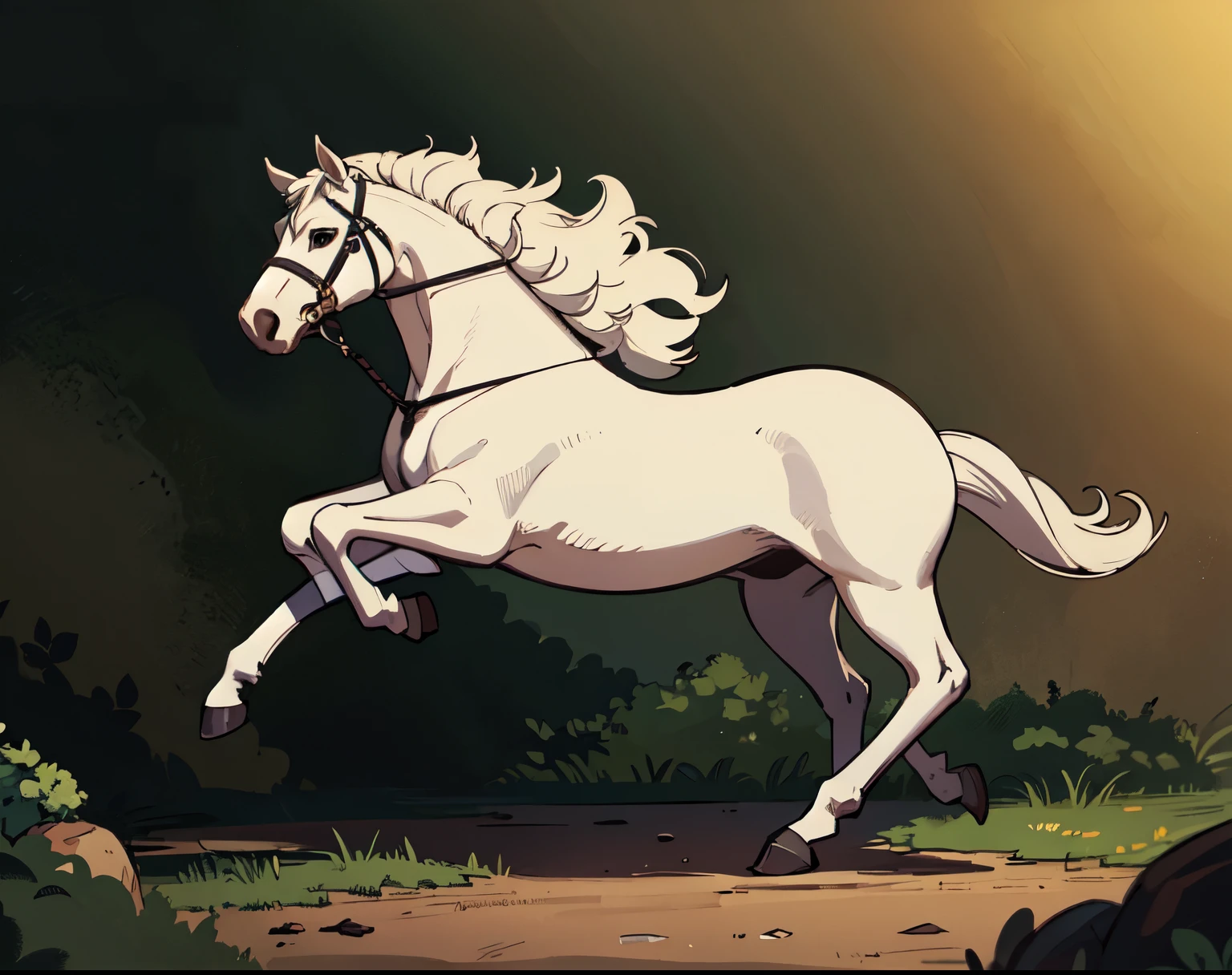 The horse gallops