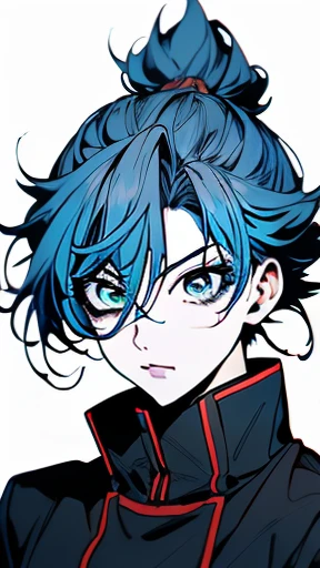 (((mei mei)))from Jujutsu kaisen anime series,Mappa, white background , Blue hairs,black outfit, expressive eyes, evil happy look, , beautiful tsundere look,pale skin,red lips,
Clear white background, big breasts,beautiful big eyes 