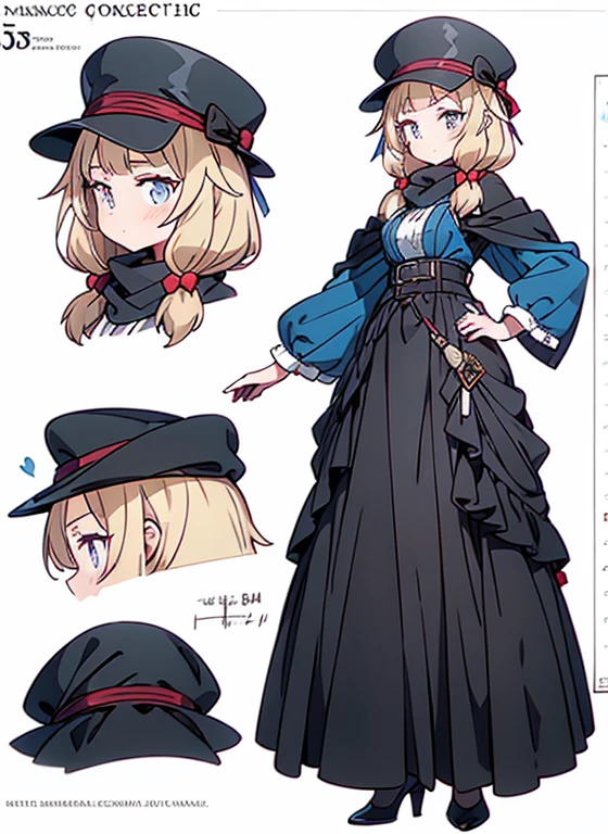 ((masterpiece)),(((best quality))),(character design sheet,same character,front,side,back), 1girl, solo,Female detective, Victorian long skirt, checkered shawl, detective hat, intelligent eyes,retro artstyle，victoria design drawing,masterpiece,bestquality,top quality,ultra highly , concept art, character concept art, character sketch, reference sheet, character sheet, ( background, white background: 1.3)