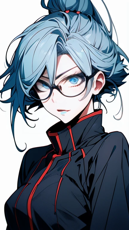 (((mei mei)))from Jujutsu kaisen anime series,Mappa, white background , Blue hairs,black outfit, expressive eyes, evil happy look, , beautiful tsundere look,pale skin,red lips,
Clear white background, big breasts,beautiful big eyes