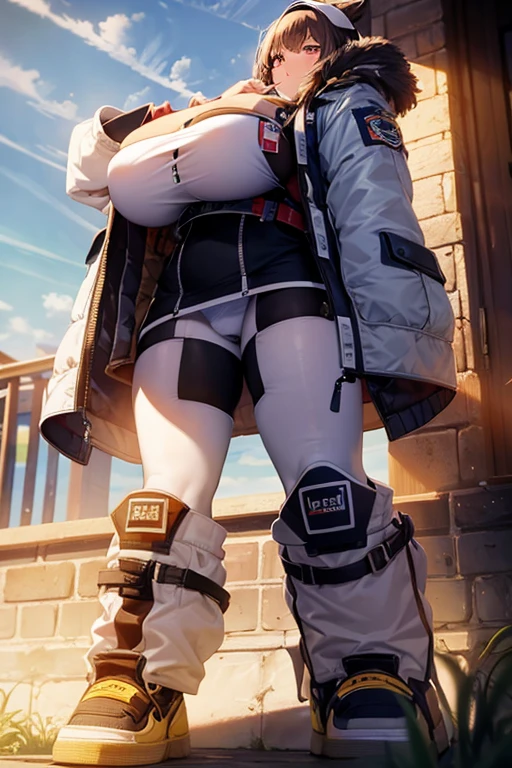 a thick girl she is looking at us