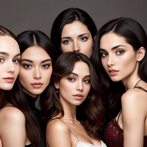 group of Asmonean jewish  model woman. focus on the character's face