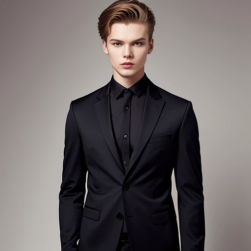 young finnish model man. focus on the character's face