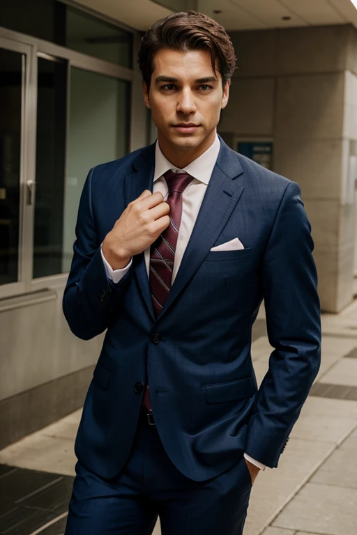 Keep touching the suit-wearing businessman's things under his backpack(With sound)