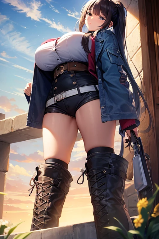 a thick girl she is looking at us