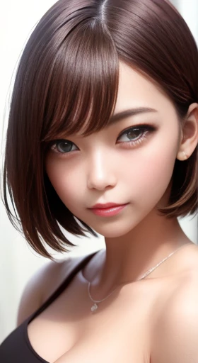 masterpiece, 1 beautiful girl, Fine grain, Puffy eyes, highest quality, Ultra High resolution, (Realistic: 1.4), Cinema Lighting, Japanese, Asian Beauty, Korean, so beautiful, Beautiful Skin, thin, Body Look forward, (Ultra Realistic), (High resolution), (8k), (Very detailed ), ( Best illustrations), (Beautifully Fine grain), (Very detailed), (wallpaper), Detailed face, The lighting is bright, Professional Lighting, View your viewers, Look forward, short hair, Dress neatly, The background is a bit blurred, street tree, Hair color is partly bright blue, camisole, Pencil Mini Skirt,