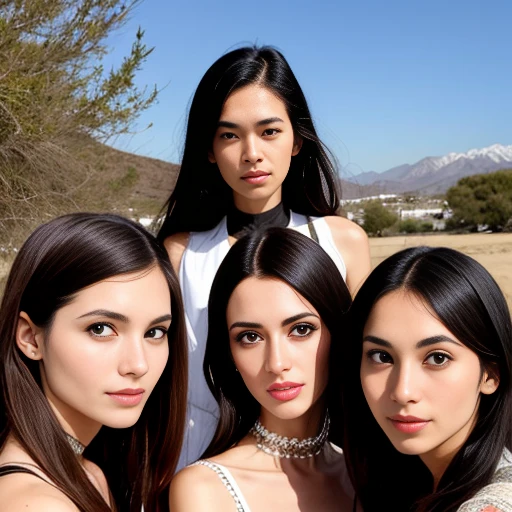 group of Asmonean jew model woman. focus on the character's face