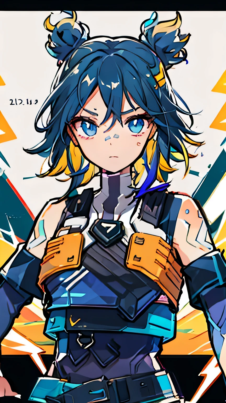 Neon Valorant, Ultra detailed Hair, highest quality body, cute face, lightning comming from Hand,