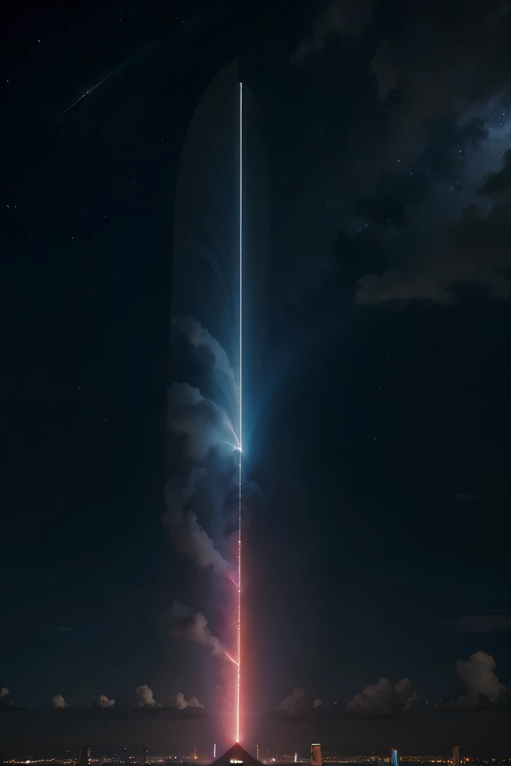 ciudad, Science fiction, caribe, noche, hologramas, fantasmas, futurismo, neon, naves volando, bandera de republica dominicana