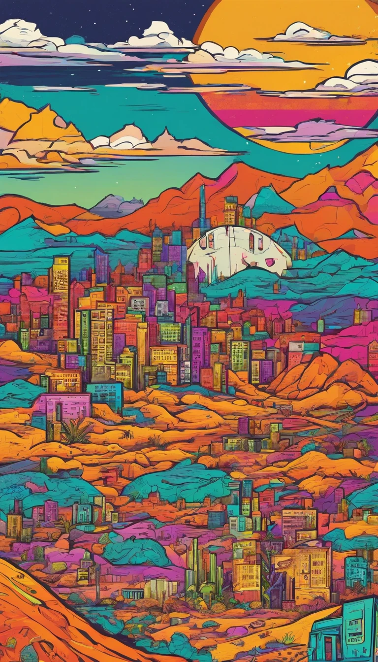 Dead city half swallowed up by desert. Without any manifestations of life. Plant-free, Without animals.