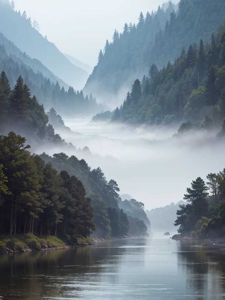 Misty morning on the river