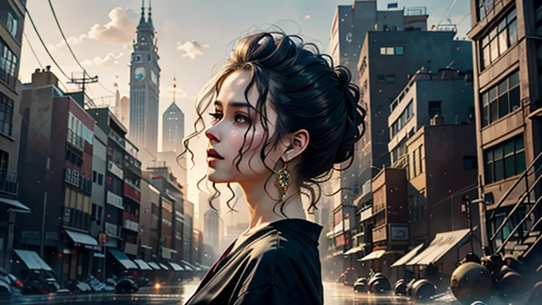 best quality,4k,8k,highres,masterpiece:1.2,ultra-detailed,realistic:1.37,HDR,UHD,studio lighting,ultra-fine painting,sharp focus,physically-based rendering,extreme detail description,professional,art nouveau,tarot card style,dynamic angle, high octane action,dynamic pose, joy expression, (A persona user, accompanied by their guardian spirit, stands in a vibrant and bustling city. The persona user, dressed in stylish and unique attire, exudes confidence and determination. The persona user stands tall, projecting an aura of strength and power.), (Beside the persona user, their guardian spirit manifests in the form of a Yokai, a supernatural creature known for its mystical abilities. With intricate details and vibrant colors, the Yokai emanates an otherworldly presence. It serves as a visual representation of the persona user's inner self, both a protector and a source of power.), (Surrounding the persona user and the Yokai, the cityscape comes alive with bustling streets, vibrant signs, and towering skyscrapers. The city is bathed in the hues of sunset, casting a warm and mysterious glow over the scene. The lights from the city create an enchanting ambiance, highlighting the contrast between the modern metropolis and the fantastical elements of the persona user and the Yokai.), (In terms of art style, the image is brought to life with bold lines, dynamic poses, and a unique blend of realism and fantasy. The art style seamlessly integrates the supernatural elements with the urban setting, creating a visually striking composition.), (The lighting in the image is carefully crafted to enhance the atmosphere and mood. Soft, diffused light illuminates the persona user's face, accentuating their features and adding a touch of mystery. The cityscape is bathed in golden hues, creating a warm and inviting ambiance that contrasts with the supernatural elements of the scene.)