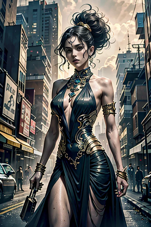 (best quality,4k,8k,highres,masterpiece:1.2),ultra-detailed,(realistic,photorealistic,photo-realistic:1.37),(A persona user from Persona 5, accompanied by their guardian spirit, stands in a vibrant and bustling city. The persona user, dressed in stylish and unique attire, exudes confidence and determination. The persona user stands tall, projecting an aura of strength and power.), (Beside the persona user, their guardian spirit manifests in the form of a Yokai, a supernatural creature known for its mystical abilities. With intricate details and vibrant colors, the Yokai emanates an otherworldly presence. It serves as a visual representation of the persona user's inner self, both a protector and a source of power.), (Surrounding the persona user and the Yokai, the cityscape comes alive with bustling streets, vibrant signs, and towering skyscrapers. The city is bathed in the hues of sunset, casting a warm and mysterious glow over the scene. The lights from the city create an enchanting ambiance, highlighting the contrast between the modern metropolis and the fantastical elements of the persona user and the Yokai.), (In terms of art style, the image embodies a fusion of anime and concept art. This combination captures the essence of the Persona 5 world and brings it to life with bold lines, dynamic poses, and a unique blend of realism and fantasy. The art style seamlessly integrates the supernatural elements with the urban setting, creating a visually striking composition.), (The lighting in the image is carefully crafted to enhance the atmosphere and mood. Soft, diffused light illuminates the persona user's face, accentuating their features and adding a touch of mystery. The cityscape is bathed in golden hues, creating a warm and inviting ambiance that contrasts with the supernatural elements of the scene.)