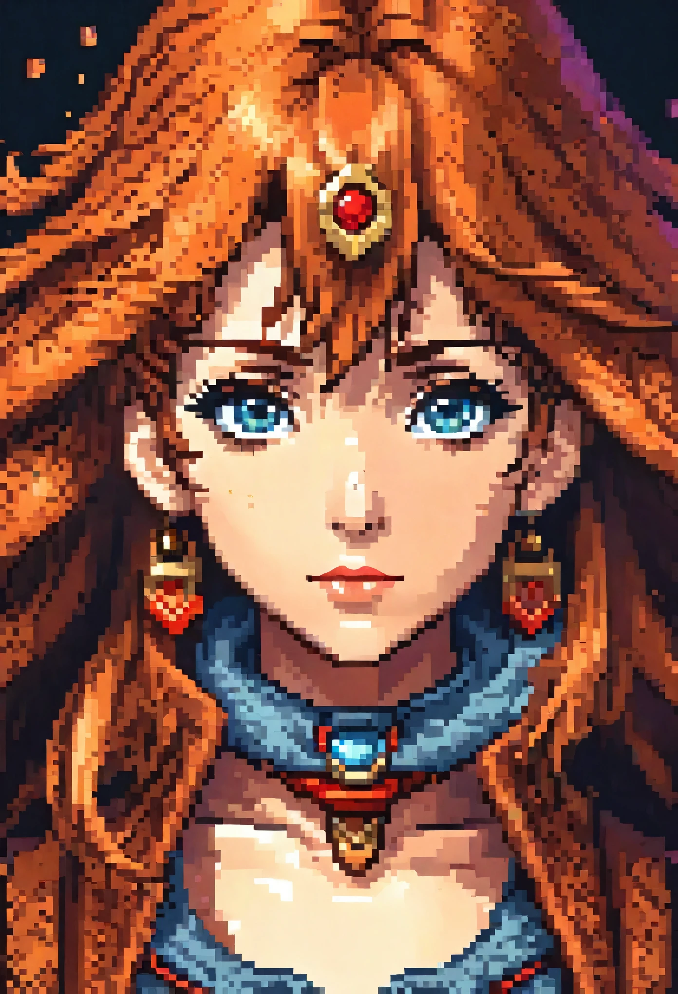 highres, absurdres(highly detailed beautiful face and eyes)perfect anatomy, good lighting, cinematic shadow, detailed background, User Interface of Action game, dots game, pixel art, 8 bits pixel art, player select page, 1girl, 1boy,