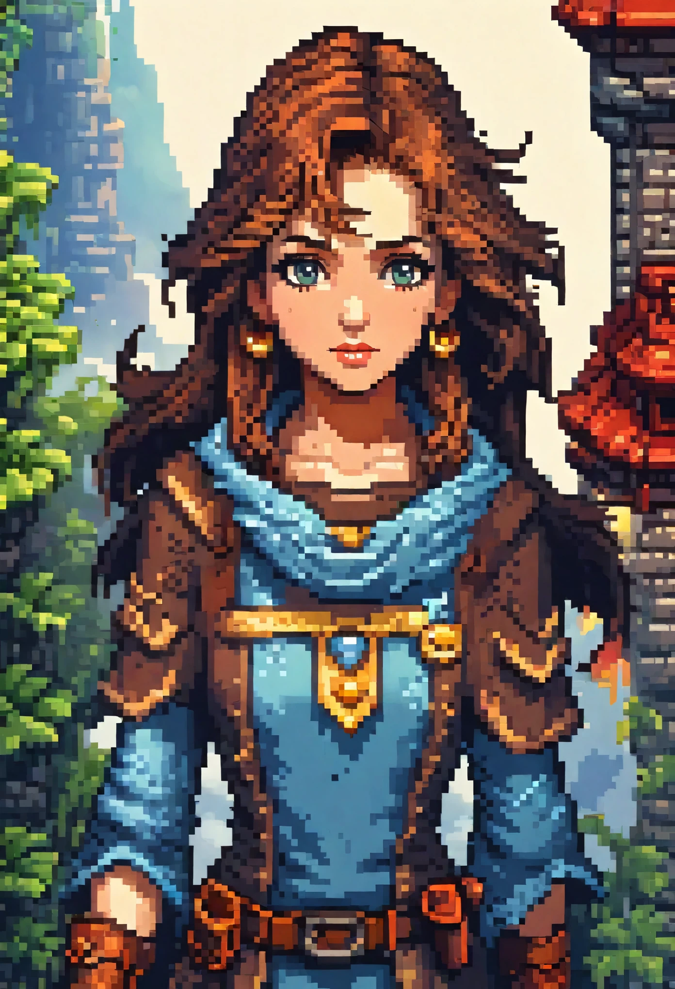 highres, absurdres(highly detailed beautiful face and eyes)perfect anatomy, good lighting, cinematic shadow, detailed background, User Interface of Action game, dots game, pixel art, 8 bits pixel art, player select page, 1girl, 1boy,