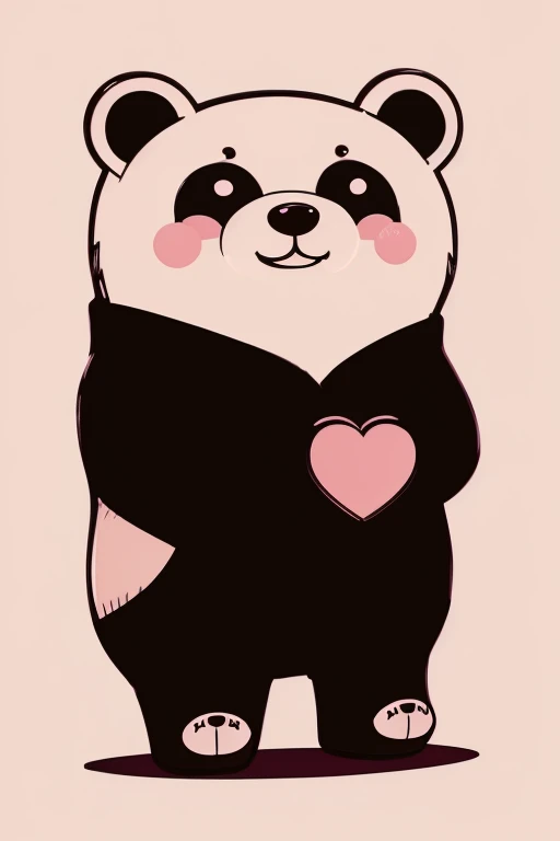 /imagine prompt: cute kawaii bear graffiti art, Vector, 2D illustration, sticker, black brown and pink colors, no background, centered, --v 5.1 --