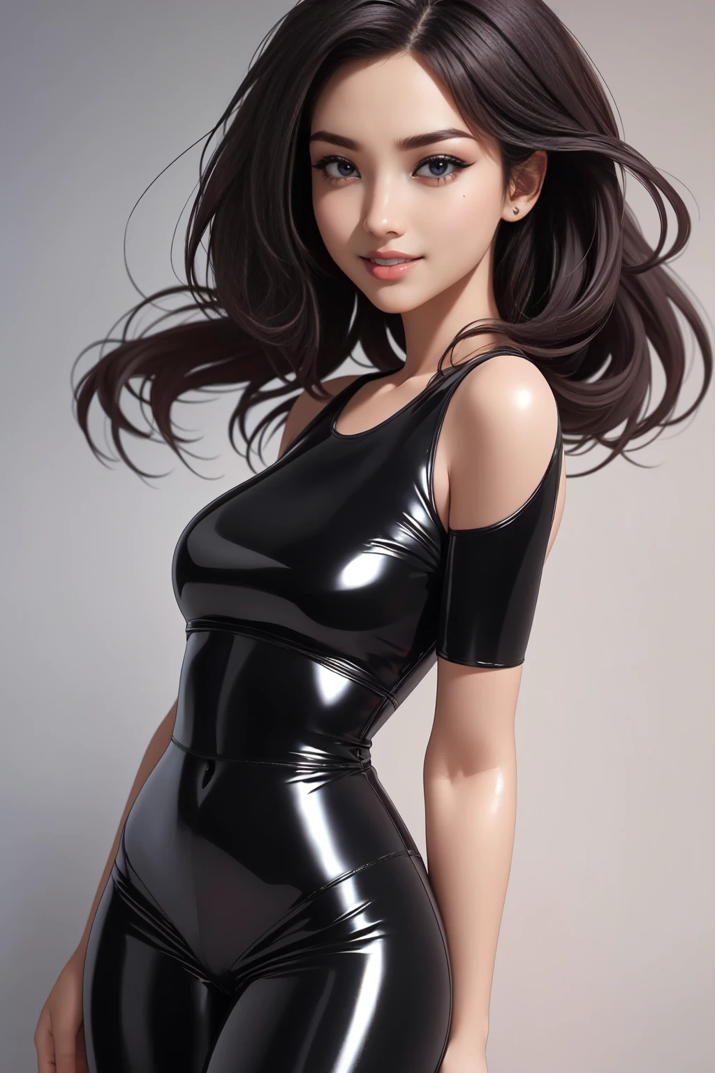 (RAW 8k photo) Dv_Xylou_merciless, (wearing cute latex leggings and top, latex:1.4), (raw photo, Best quality), (realistic, photo-realistic:1.4), masterpiece, very gentle and beautiful, Extremely detailed, 2k wallpaper, amazing, finely detail, Extremely detailed CG unity 8k wallpaper, ultra detailed, a high resolution, soft light, mascara, draw up, Beautiful woman, slender body, smiling, Ideal Anatomy, long hair, Extremely detailed eyes and face, beautiful detailed nose, Beautiful detailed eyes, cinematic lighting, I&#39;m sitting in a Taiwanese coffee shop, happy atmosphere